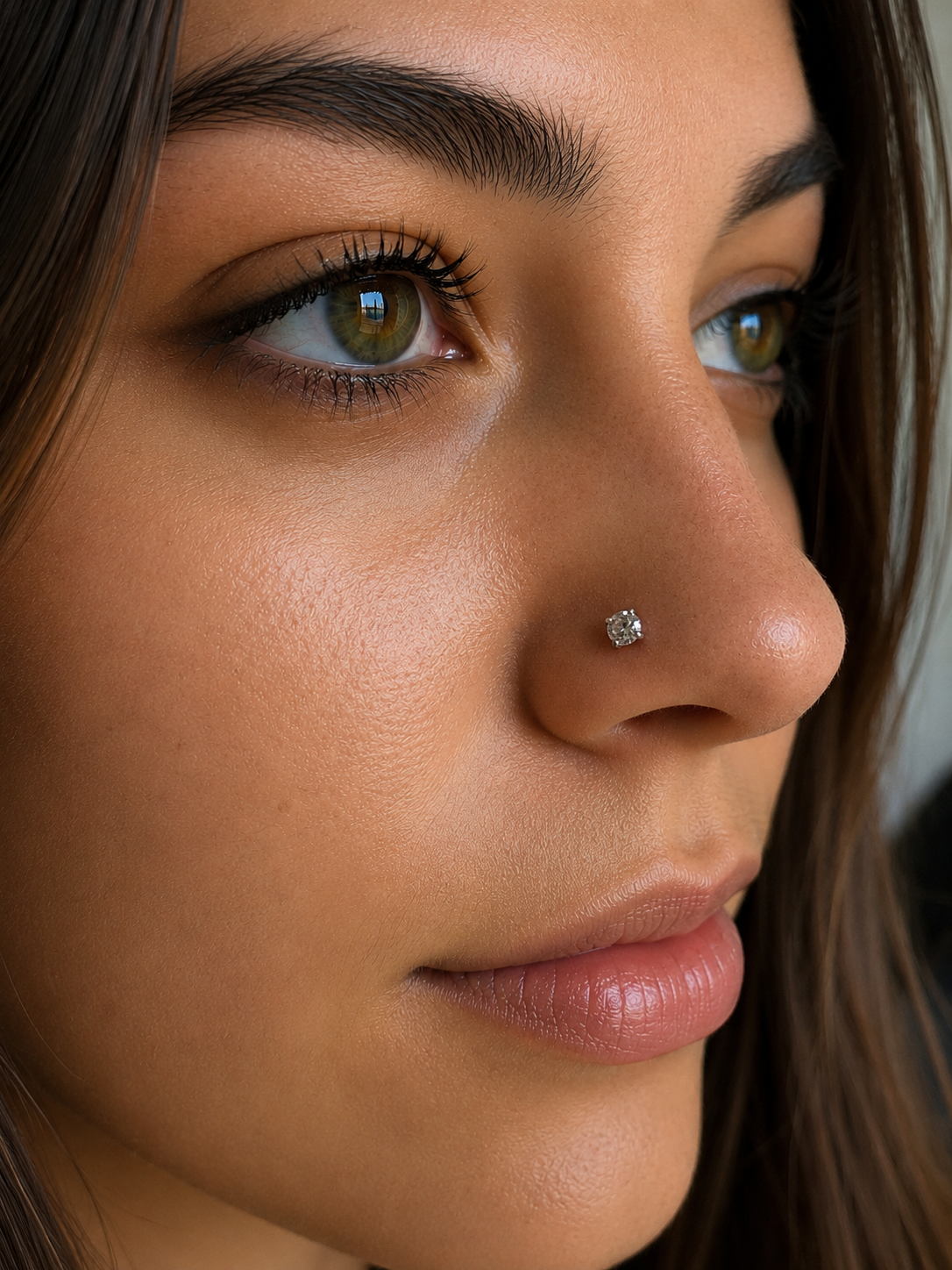 ✨ Premium Titanium Crystal Nose Stud – Brilliant Solitaire ✨