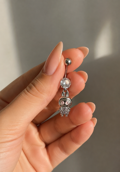 PHALLBUN Astronaut Crystal Titanium Belly Piercing – titanium Edition ✨ View 0