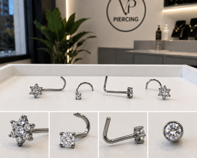 ✨ Premium Titanium Bezel Crystal Nose Stud ✨ View 2