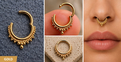 Premium Titan Septum & Daith Clicker – Eleganz in Gold✨ View 2