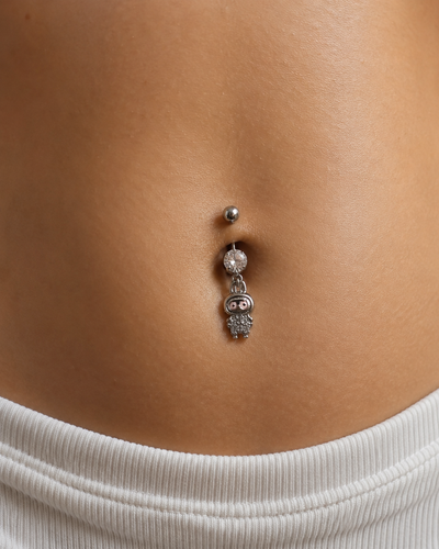 PHALLBUN Astronaut Crystal Titanium Belly Piercing – titanium Edition ✨ View 2