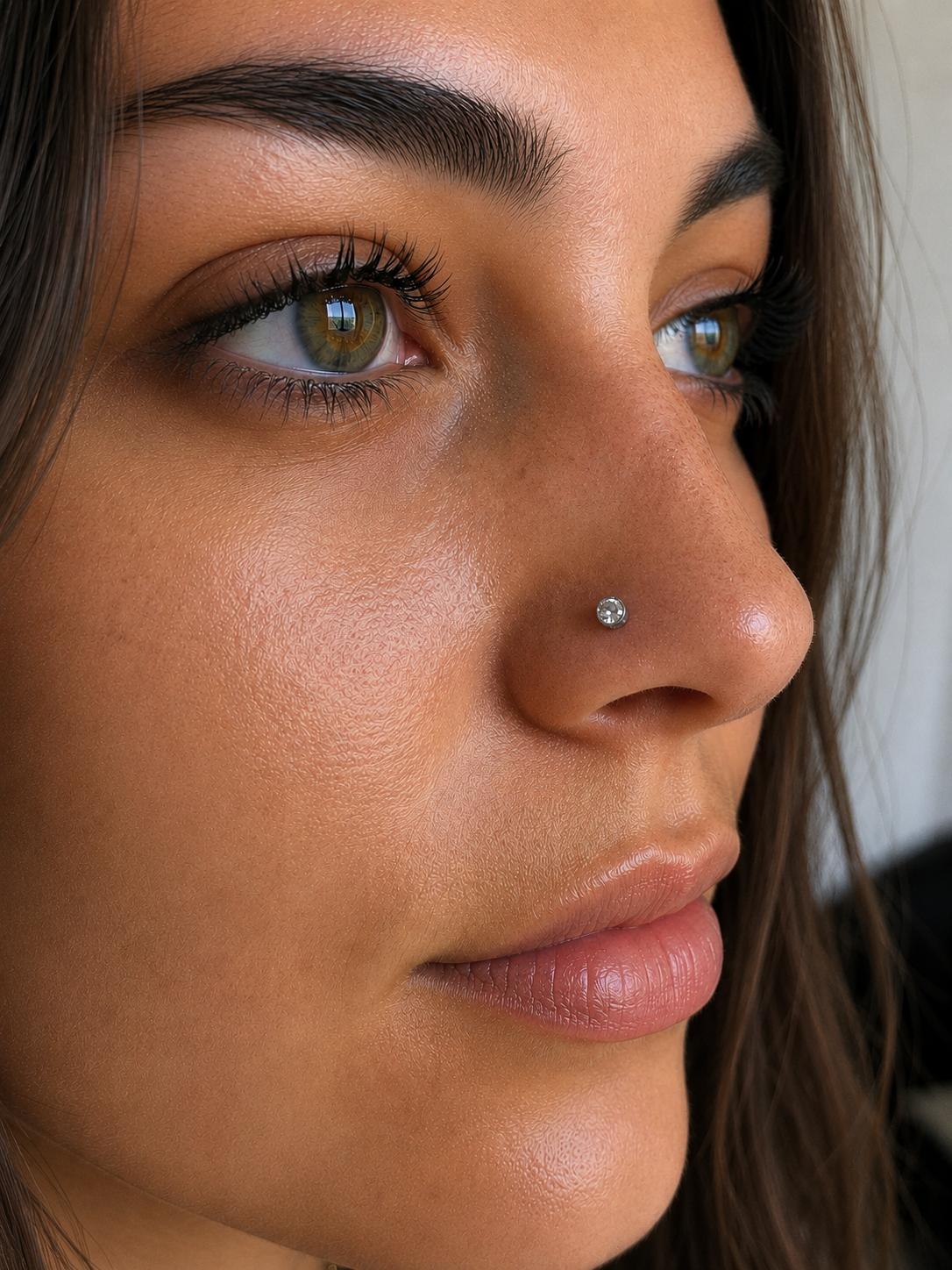 ✨ Premium Titanium Bezel Crystal Nose Stud ✨