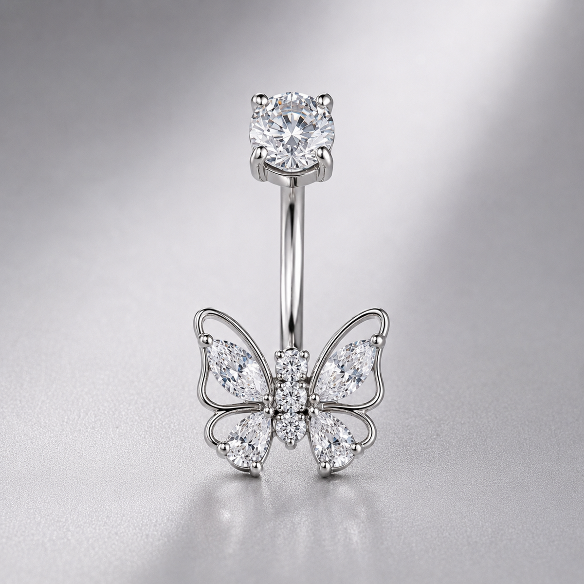 Crystal Butterfly Belly Ring ✨