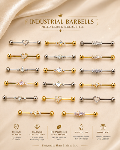 Titanium Marquise Crystal Industrial Barbell ✨ View 2