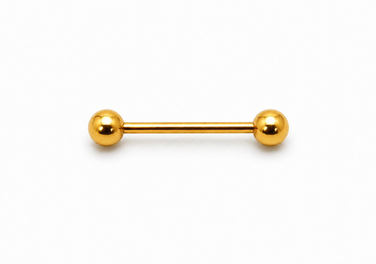 Gold Titanium Tongue Piercing ✨