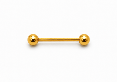 Gold Titanium Tongue Piercing ✨ View 0