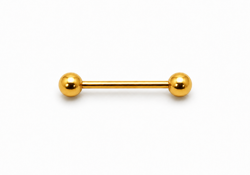 Gold Titanium Tongue Piercing ✨